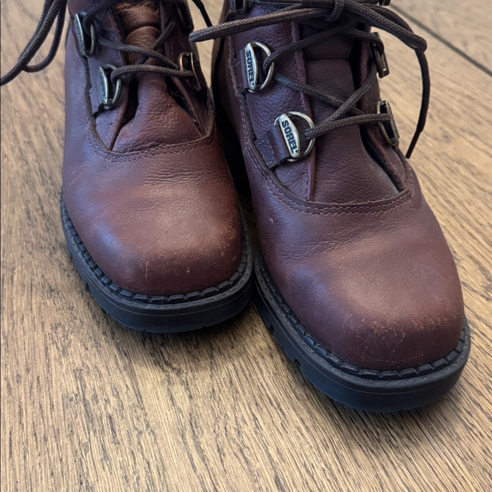 Sorel Brown Leather Boots Size 7 - Picture 4 of 7